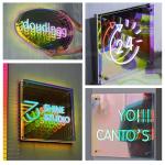 Delicate LED Neon Sign Board Infinito Letters Infinity Mirror Logo for Indoor