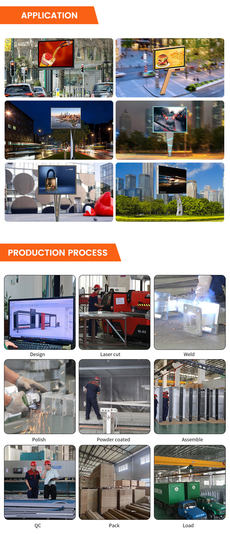 Easy installation 8000nits IP65 p6 steel outdoor led digital billboard advertising boards
