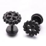 Black plate clover shape cool stud earrings piercing jewelry manufacturer