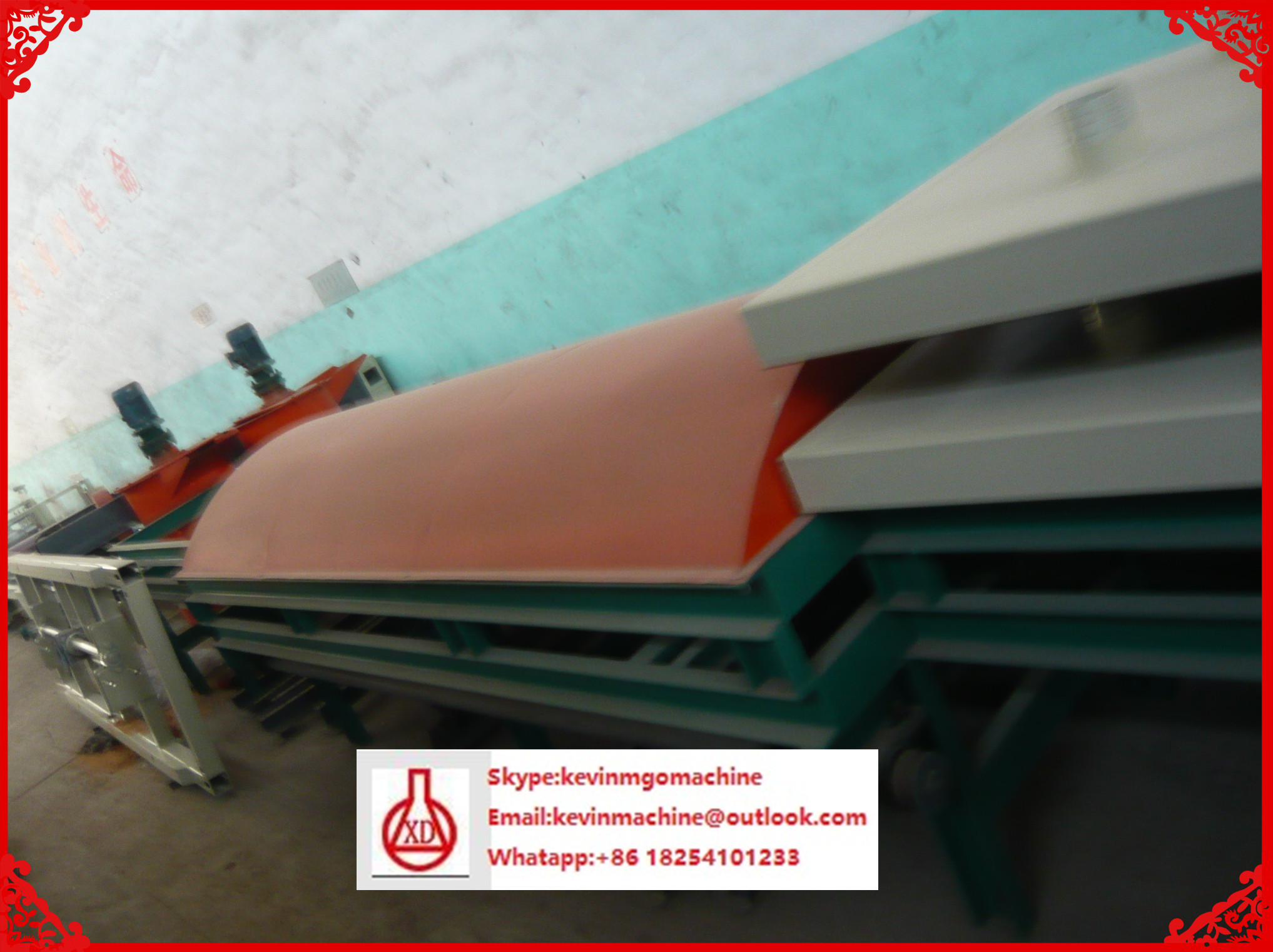 Straw Color Wave Roof Tile Making Machine for Mgo / Mgcl / Fiber Glass Mesh Raw Material