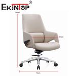 Modern Design Mid Back Executive Swivel Genuine Relaxing Chair Vegan Leather