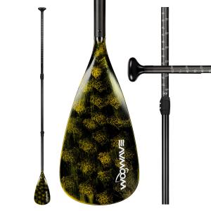 Wholesale Black/Yellow 3-pieces Carbon Fiber SUP Paddle Woowave Adjustable for Boat from china suppliers
