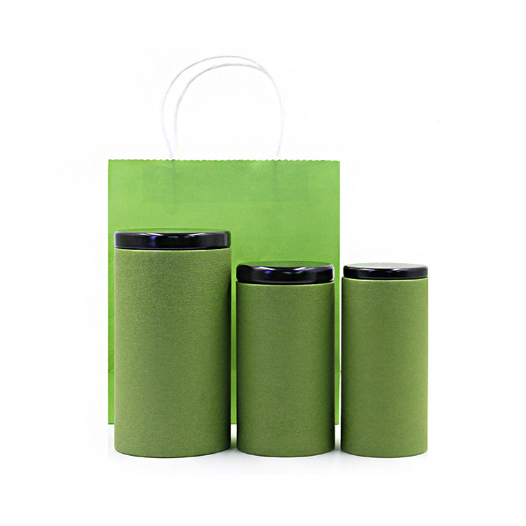 Tin Cover Paper Tube Packaging For Tea Gift With Bags