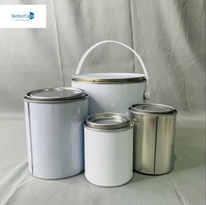 Wholesale 4Liter Round Tin Bucket Wood Coating Package 1 Gallon OEM Empty Paint Tins from china suppliers