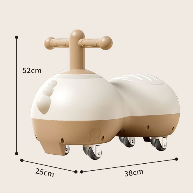 Four-Wheeled Car Style Toddler Balance Bike Non-Pedal Learning Push Bicycle for Girls