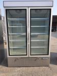 Double Glass Door Commercial Refrigerator , Drink Display Cooler With LED Light