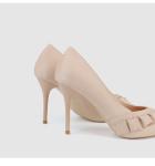 Beige Plush Velvet Women Pointed Toe Pumps Arch Support Deodorization