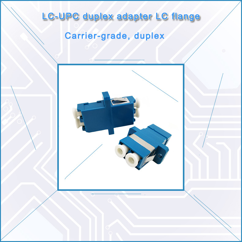 Duplex Flange Blue Fiber Optic Adapters LC UPC SC Connector 60db Returen Loss