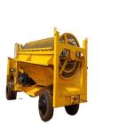 YELLOW COLOR Hopper Feeder Mobile Drum Rotary Trommel Screen Of Gold Sand