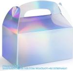Party Treat Boxes, Iridescent Metallic Foil Gift Boxes- arty Favors, Goodie