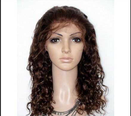 Glueless Full Lace Wigs Brazilian Hair No Shedding No Tangle , curly full lace