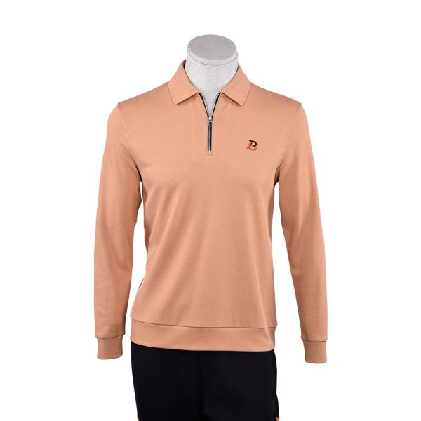 Embroidery Plain Work Golf Unisex Polo Shirts with Stand Collar Long Sleeve
