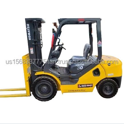 None Bucket Capacity Used 3 Ton Komatsu Diesel Forklift 30 with Original