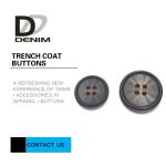 40L D - Ring 4 Hole Black Buttons Bulk Classic And Relaxed For Cotton Trench