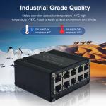 Mini Industrial Ethernet Switch 10 Port 10/100/1000BASE-T GE 12~48V DC