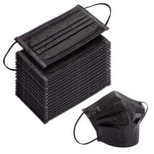 Wholesale 17.5x9.5cm Disposable Black Face Mask / Black Earloop Mask For Building Site from china suppliers