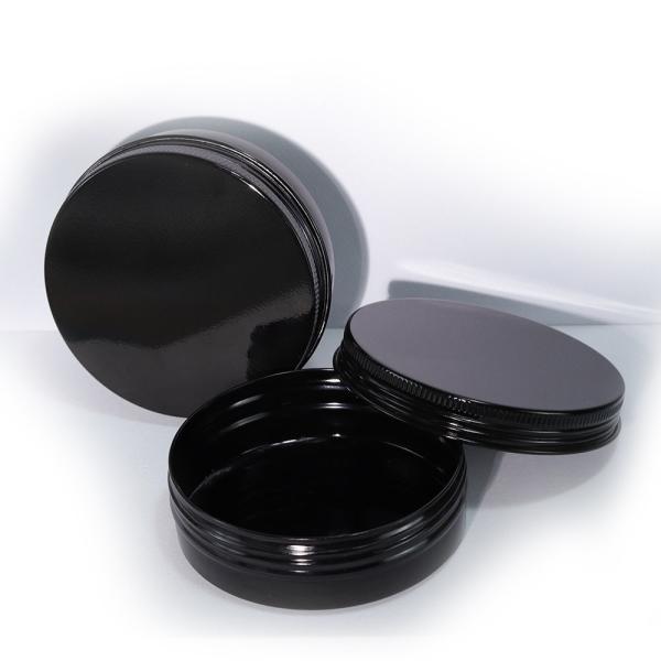 100ml 100g Round Flat Shape Black Color Professional Aluminum Container for