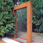 ISO9001 Corten Steel Water Feature 10ft Tall Diy Rain Curtain Waterfall