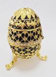 Decorative Earring Ring Trinket Holder Box Hand Painted Faberge Egg Style Hinged