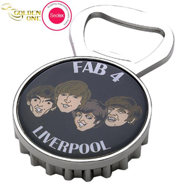 Crown Cork Personalized Beer Opener , Souvenir Gift Custom Metal Cartoon Bottle