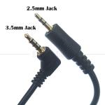 2.5mm 3 Poles Jack to 90 Degree Right Angle 4 Poles 3.5mm TRRS Jack Stereo Audio