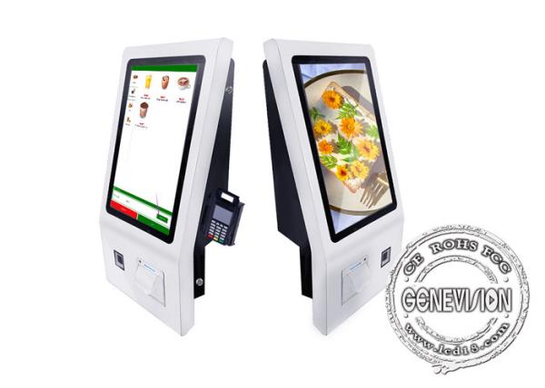 21.5 Inch Desktop Ordering Kiosk Machine Inbuilt QR Barcode 80mm Terminal