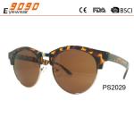 Unisex plastic sunglasses with plastic temples, special retro designer stylish,