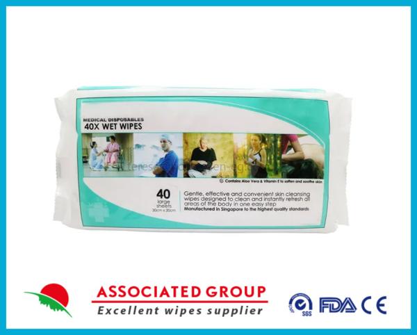 Large Non Woven Cleaning Wipes 30cm X 20cm OEM Wet Wipes for Sensitive Skin 40