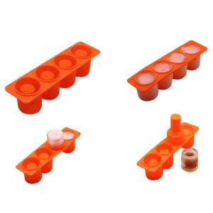 Wholesale 4 Cubes Soft High Quality Silicone Ice Shot Glass Mold Colorful Fancy Ice Shot Cup Ice And Snack Maker from china suppliers