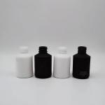 30ml slant shoulder black and white frosted essential oil glass bottle with