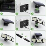 LED Solar Wall Light 3000K 6000K PIR Outdoor Wall Light 100lm/W Warm Cool
