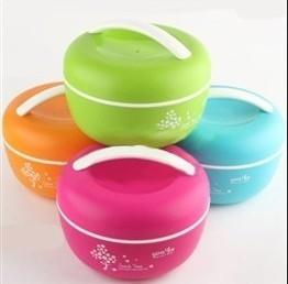 Wholesale apple shape double-layer kids lunch box,double microwave food container from china suppliers