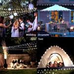 100LED/200LED 8 Modes Solar Powered Leather Wire String Lights For Outdoor