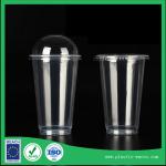plastic cups with lids PET drinking cup 500 ml supplier in clear color