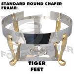 Mini Round Roll Top Chafing Dish Pot Φ345mm Diameter Copper Color Feet