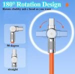 180 Degree Rotating Fast Charging 120w 6A Silicone USB Micro Type C Cable for