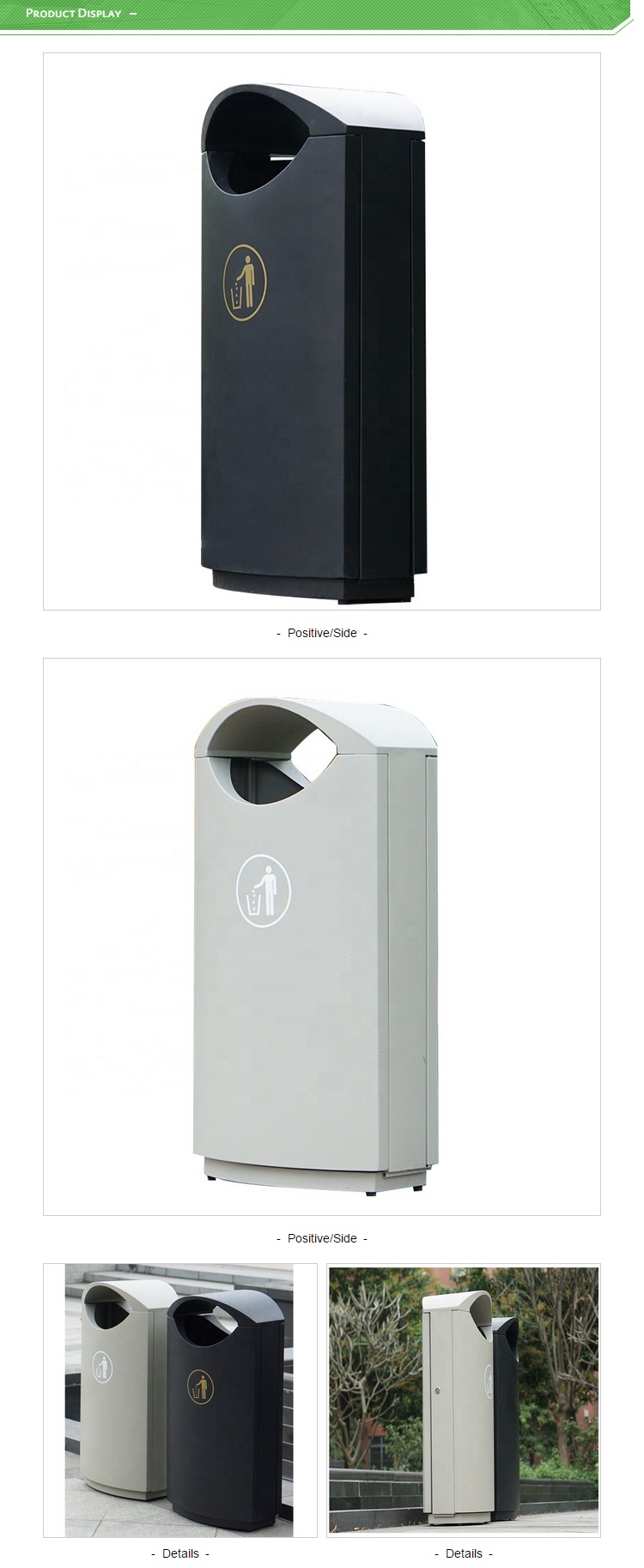 Eco Friendly ISO9001 Certificate 45L Street Trash Bin