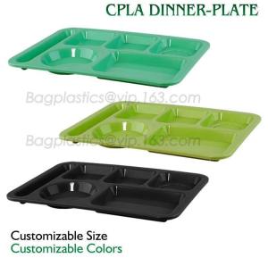 Wholesale School use high quality biodegradable lunch plate for students, children plate with lid, Dishwasher Safe Shool Hospital from china suppliers