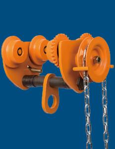 Wholesale Jib Crane Push Travel Trolley Hoist , Chain Sling 10 Ton Geared Chain Block Trolley from china suppliers