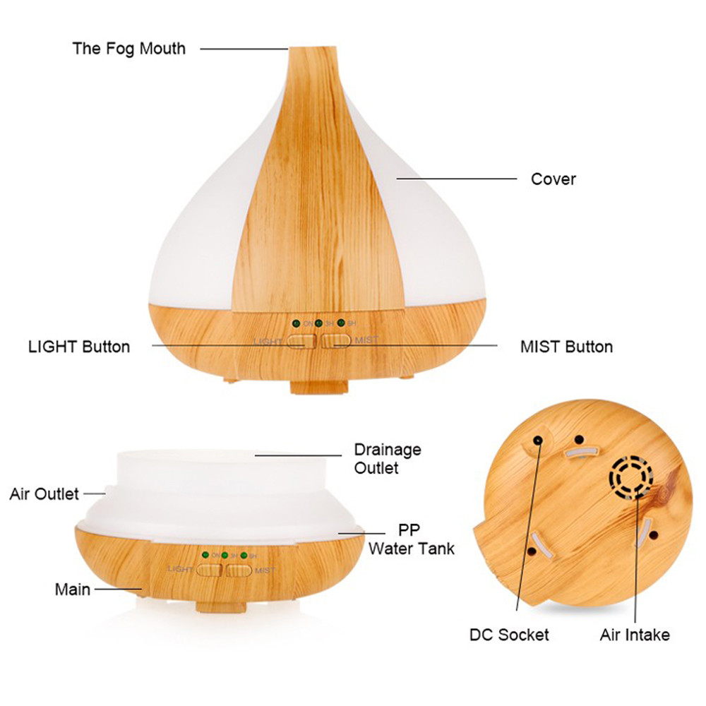 SPA Center 220ml Wood Grain Aromatherapy Diffuser