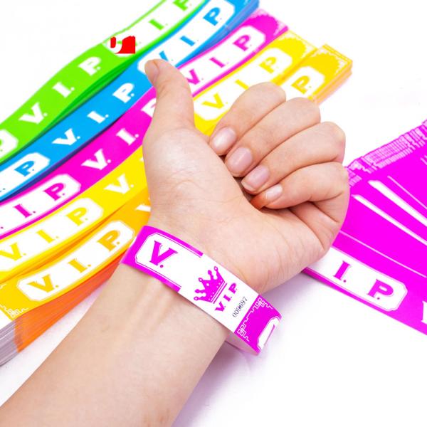 Customized Paper Event Wristbands Patterned Paper Wristbands For Easy Event