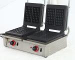 4KW Commercial Double Square Belgian Waffle Maker with Interchangeable Sandwich
