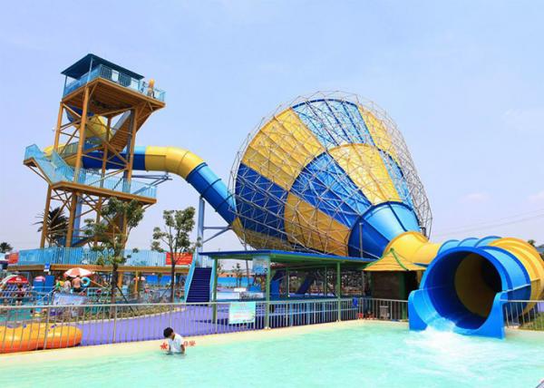 Quality Commercial Funnel Water Slide Outdoor Hotle Holiday Resort Slides for sale