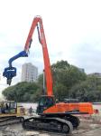 Yellow Long Boom Mounted 3200rpm Vibrating Pile Driver Low Noise