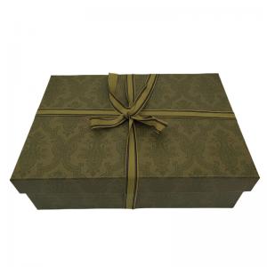 Wholesale Dark Green Luxury Gift Box Packaging Gift Paper Box E Commerce With Tie from china suppliers