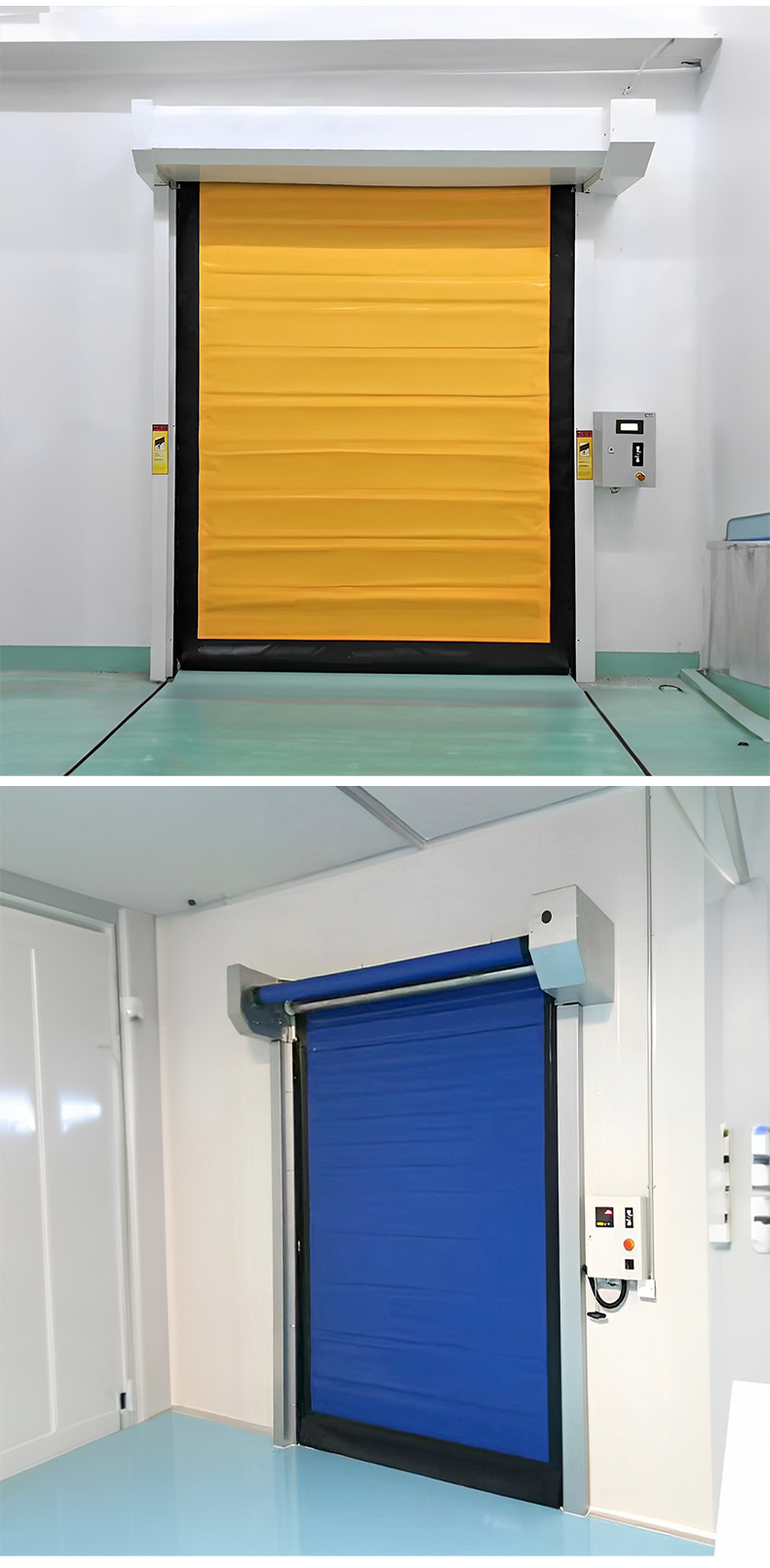 Cold Storage Good Sealing Zipper Customized High Speed PVC Roll Up Rapid Shutter Door 304 Stainless Steel Automatic Operation