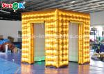 Event Booth Displays 2.5M Golden Inflatable LED Air Photo Booth With Colored