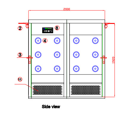 Full SUS304 Automatic Cleanroom Air Shower For 4 Persons With Three Sides Blowing