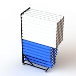 75 Roller Floor Standing Rack With 5 Columns Upright Pole