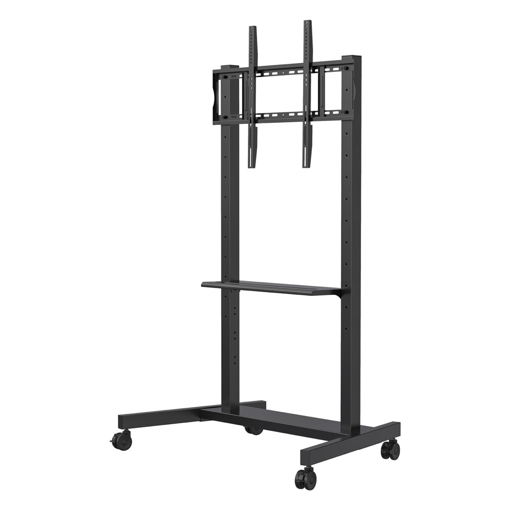 Portable mobile stand for smart interactive flat panel displays 55-86 inch. Easy to move, durable, and space-saving. Ideal for classrooms, offices,